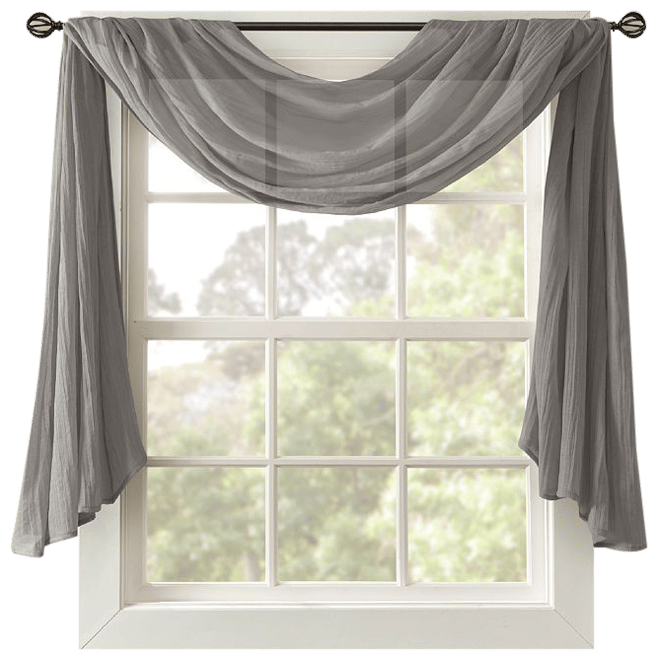 Crushed voile scarf clearance valance