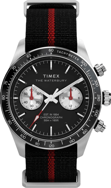 Men's Chronograph Black Fabric Watch, 39mm