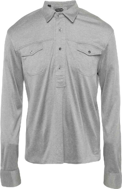 Men's Cotton Long Sleeve Polo T-Shirt