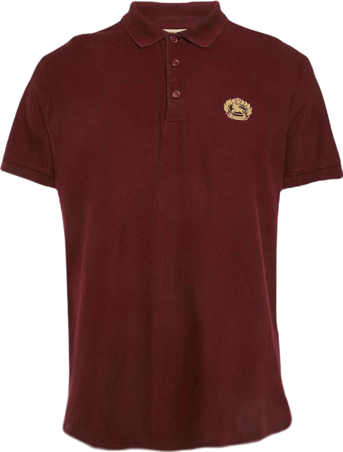 Men's Logo Embroidery Cotton Pique Polo T-Shirt