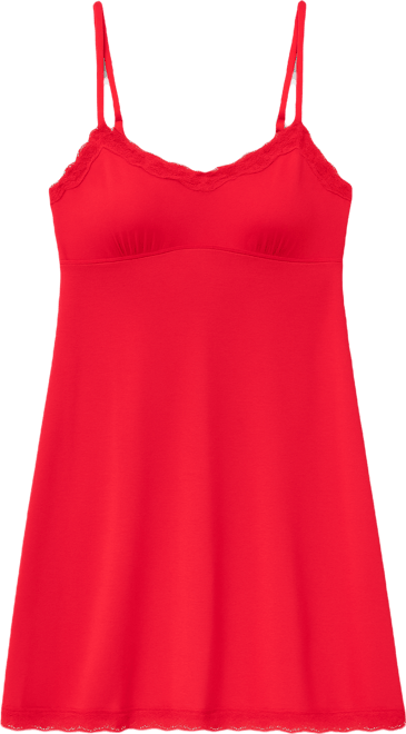 Women's Knit Lace Trim Modal Chemise, Created for Macy's