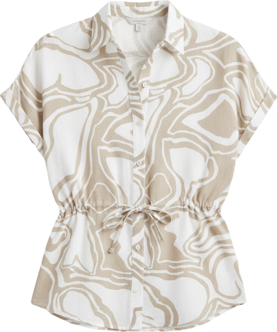 Women's 100% Linen Drawstring-Waist Top, Macy's Exclusive