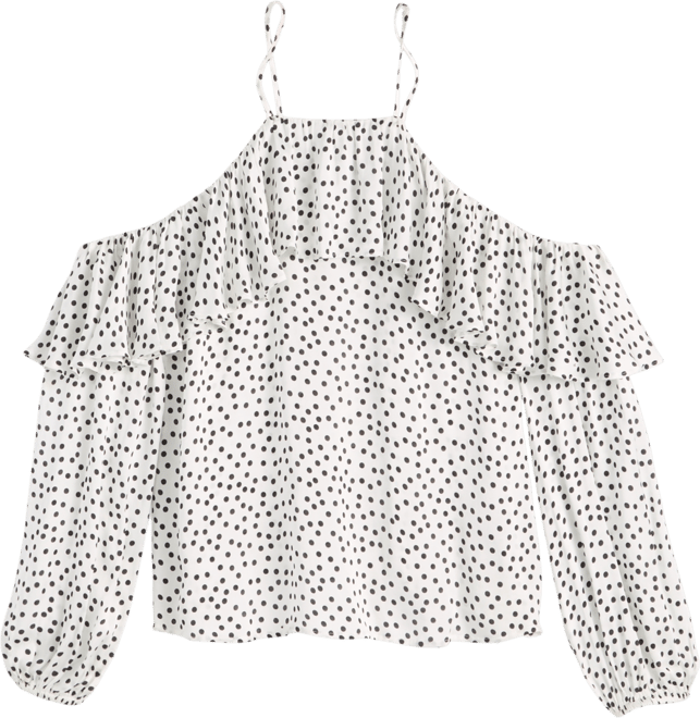 Women's Long Sleeve Cold-Shoulder Printed Blouse, Macy's Exclusive