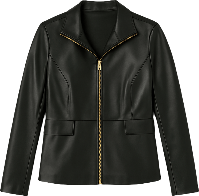 Women's Zip-Front Leather Jacket
