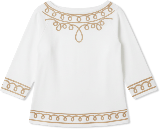 Women's Cotton Soutache 3/4-Sleeve Top, Macy's Exclusive