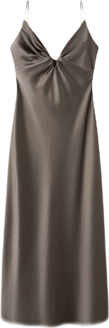 Women's V-Neck Satin Dress