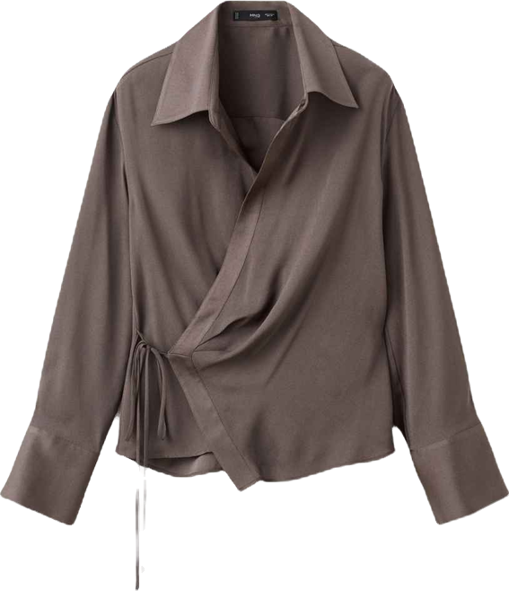 Women's Cross-Over Satin Blouse