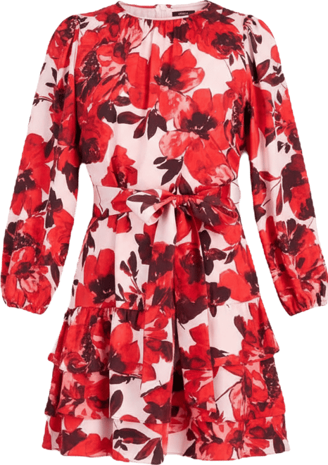 Women's Belted Tiered Dress