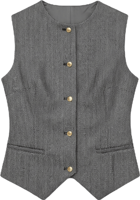 Women's Pandora Tailored Herringbone Print Waistcoat
