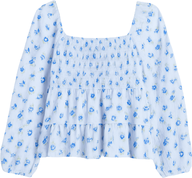 Juniors' Floral Tiered Babydoll Top