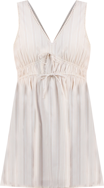 Juniors' Striped Picot-Trim Mini Dress