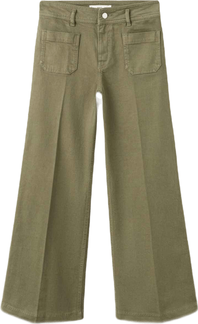 Women's Pockets Wide-Leg Jeans