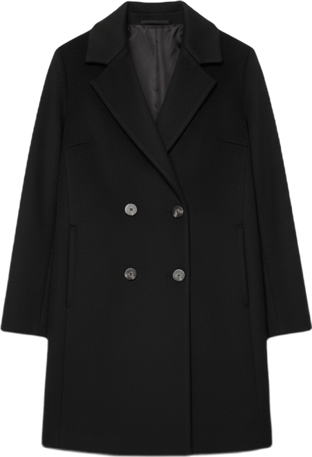 Women's Double-Breasted Wool Blend Coat
