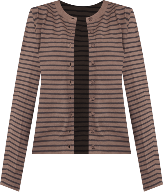 Women's Lillian Striped Button Up Knit Cardigan