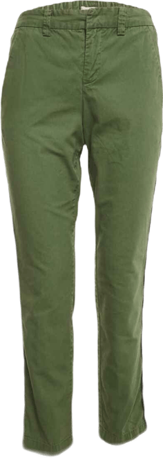 Women's Olive Green Cotton Side Band Trousers