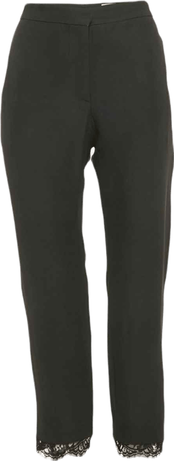 Women's Lace Trim Crepe Trousers