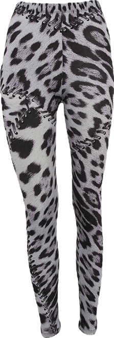 Women's Blue Leopard Print Jersey Leggings
