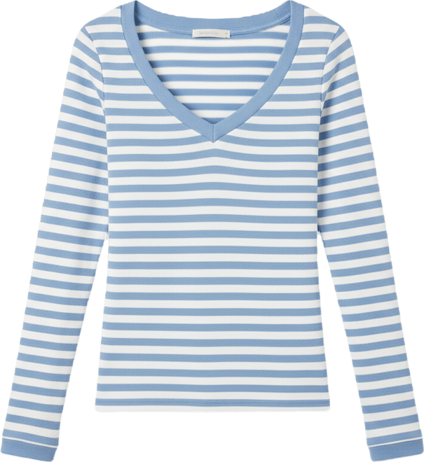 Women's Kimi Striped Long Sleeve V Neck Top