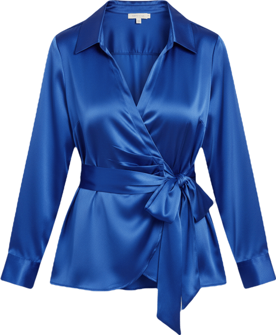 Women's Goldi Satin Wrap Blouse