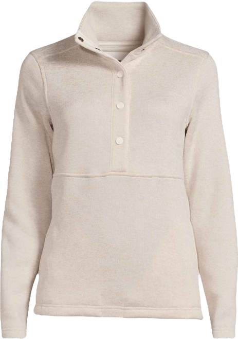 Women's Sweater Fleece Snap Neck Pullover Jacket