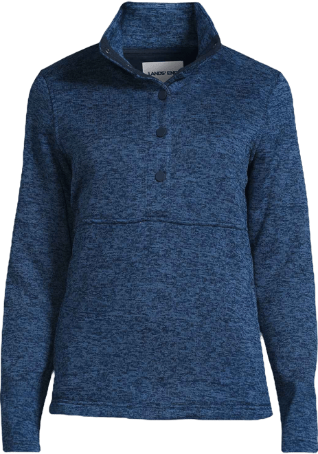 Women's Sweater Fleece Snap Neck Pullover Jacket