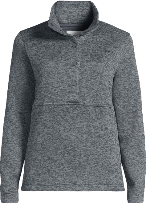 Women's Sweater Fleece Snap Neck Pullover Jacket