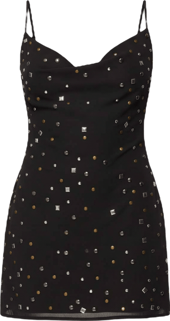 Women's Studded Chiffon Backless Mini Dress