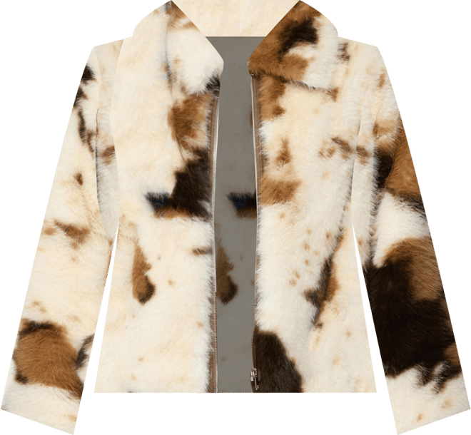 Women's Rayan Cow Print Faux Fur Jacket