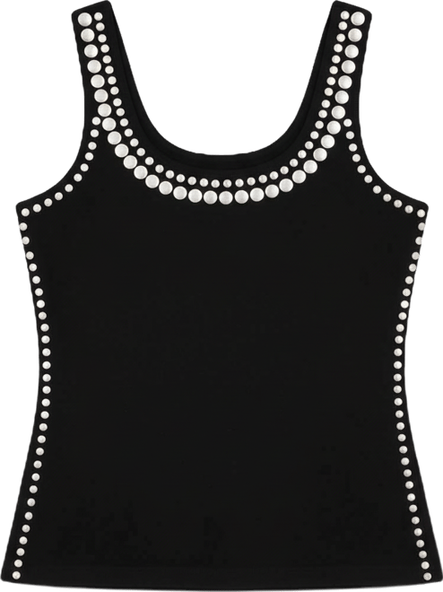 Women's Studded Built In Bra Tank Top