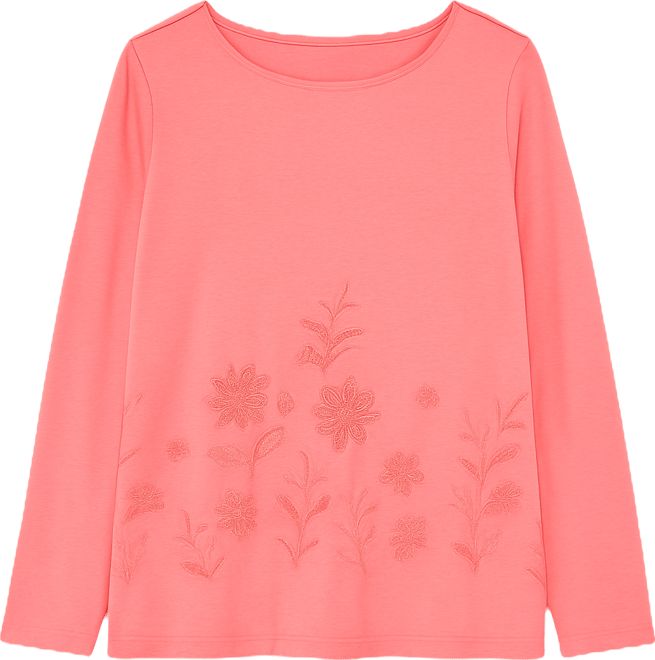 Plus Size Embroidered Boat-Neck Top, Macy's Exclusive