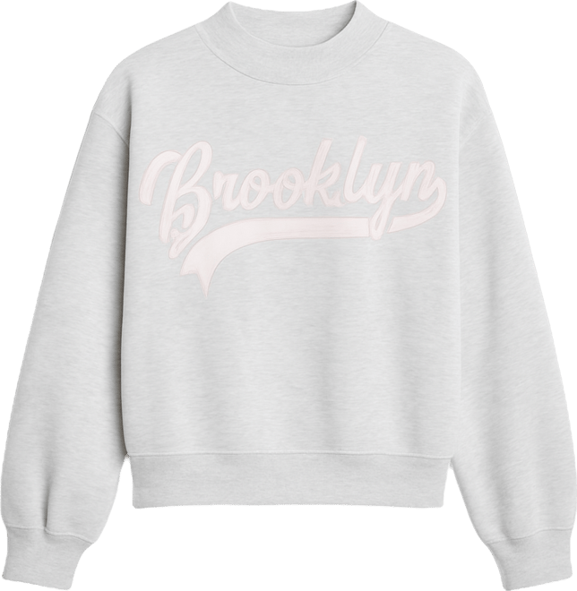 Juniors' Oversized Mock-Neck Sweatshirt