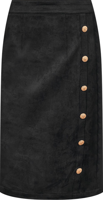 Women's Magnetic Black Midi Skirt