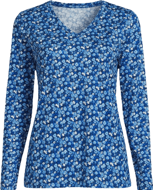 Women's Tall Supima Cotton Long Sleeve V-Neck T-Shirt