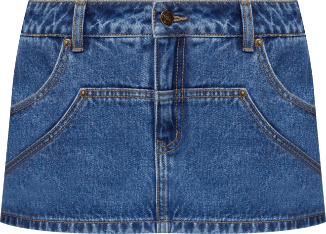 Womens Stitched Up Denim Mini Skort