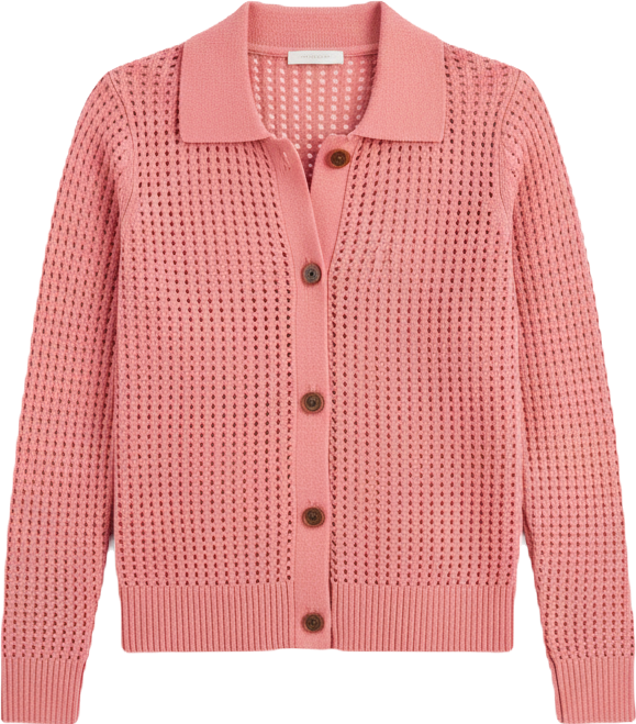 Petite Open-Stitch Button-Front Cotton Cardigan, Macy's Exclusive