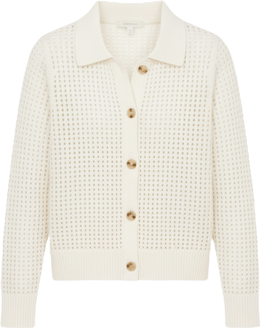 Petite Open-Stitch Button-Front Cotton Cardigan, Macy's Exclusive