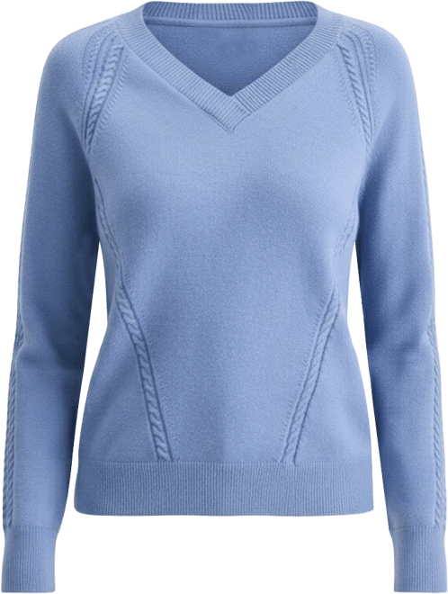 Petite Puff Sleeve V-Neck Sweater, Macy's Exclusive