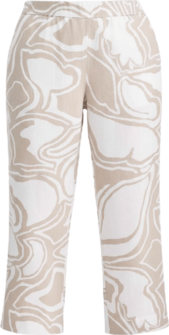 Women's 100% Linen Print Crop Pants, Macy's Exclusive