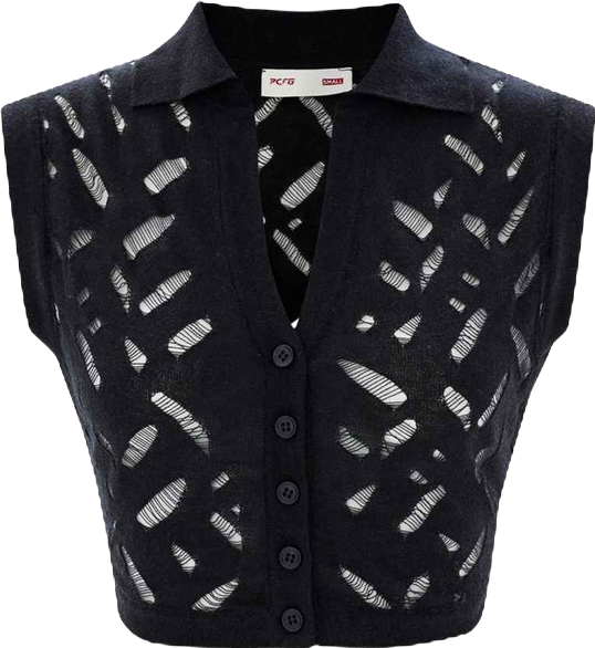 Women's Cropped Ripped Knit Top