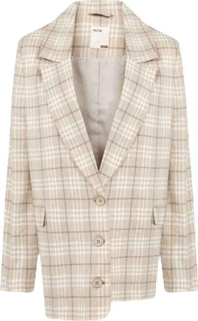 Women's Linen-Blend Checked Free Heaven Blazer