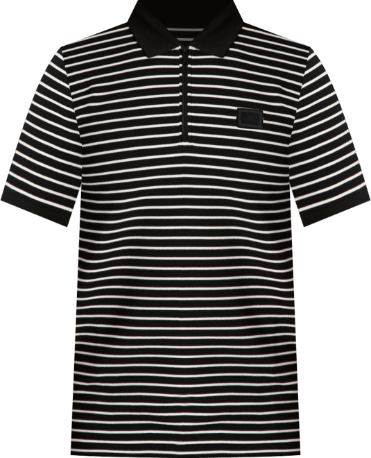 Men's Striped Quarter-Zip Polo Shirt