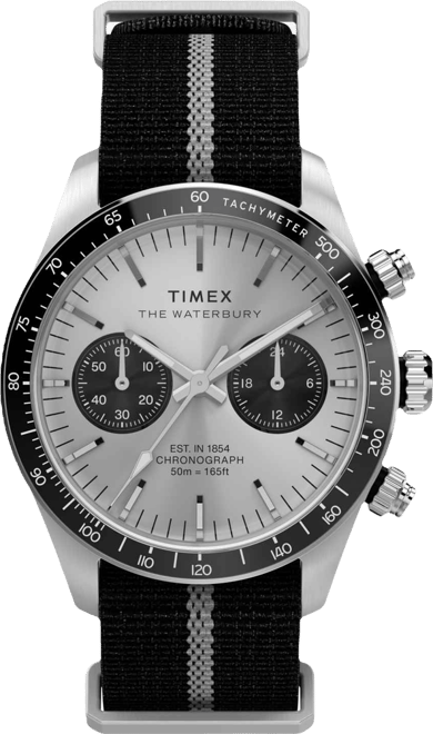 Men's Chronograph Black Fabric Watch, 39mm