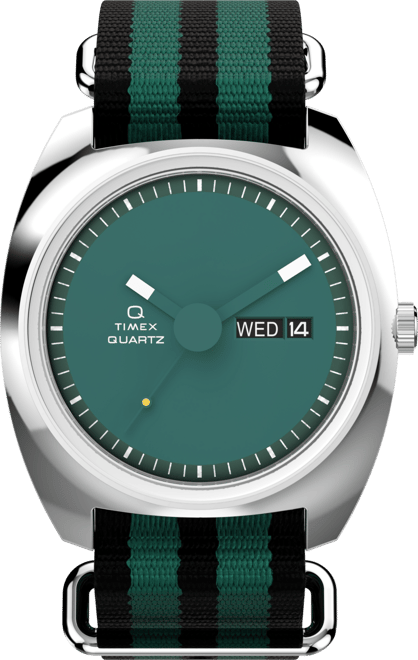 Men's Quartz Analog Green Fabric Watch, 37mm