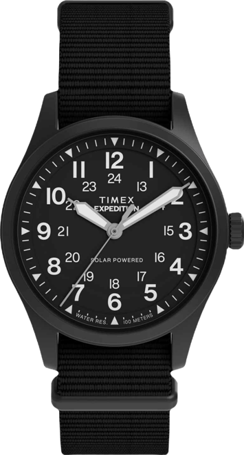 Men's Quartz Analog Black eco-conscious Fabric Watch, 36mm