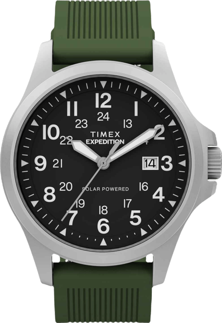 Men's Quartz Analog Green Silicone Watch, 41mm