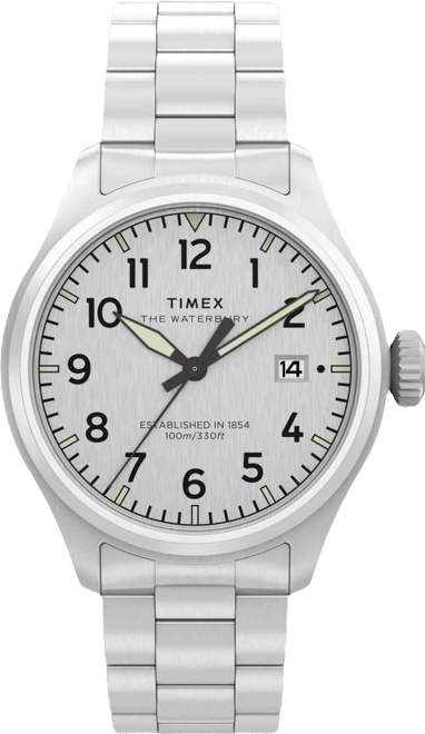 Men's Quartz Analog Silver-Tone Stainless Steel Watch, 41mm