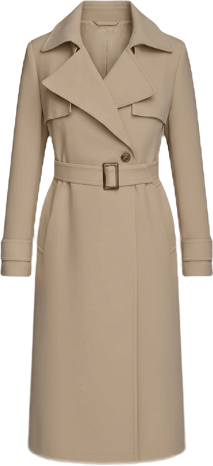 Women's Belted Notched-Collar Trench Coat