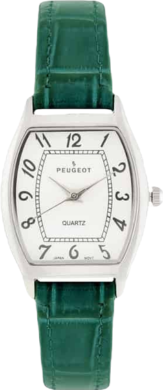 Women 26 x 32mm Cushion Shape Watch with Green Leather Band