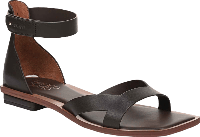 Women's Elisa Open Square Toe Ankle Strap Flat Sandals