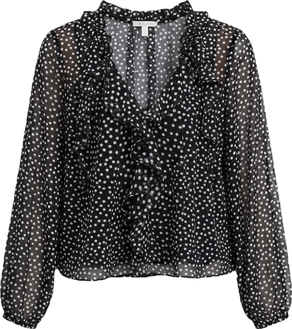 Women's Ruffle-Trim V-Neck Blouse, Macy's Exclusive